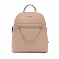'Luna' Minimalist Urban Backpack | Premium Smooth Vegan Leather | Sophisticated Front-Chain Accent & Dual-Compartment Tech Storage
