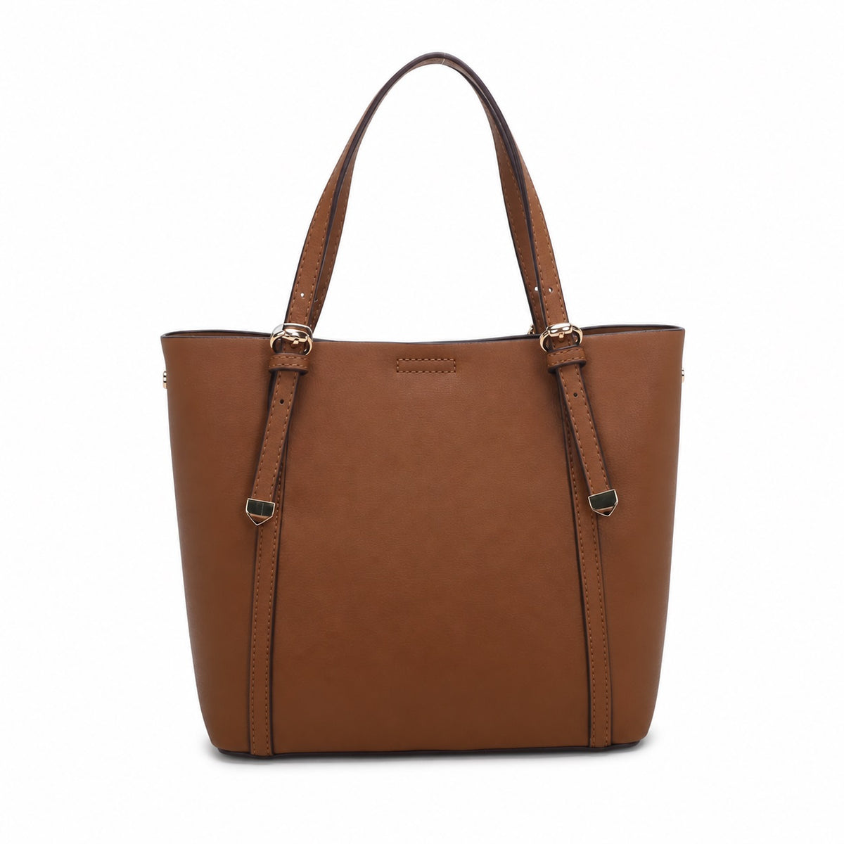 OEM/ODM Custom Women's Brown Multi-Pocket Pebbled PU Leather Shoulder Tote Bag