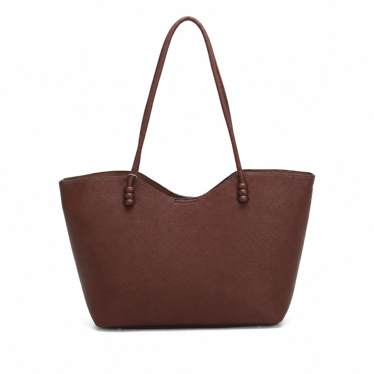 OEM/ODM Custom Women's Taupe Minimalist Soft PU Leather Trapeze Shoulder Tote Bag