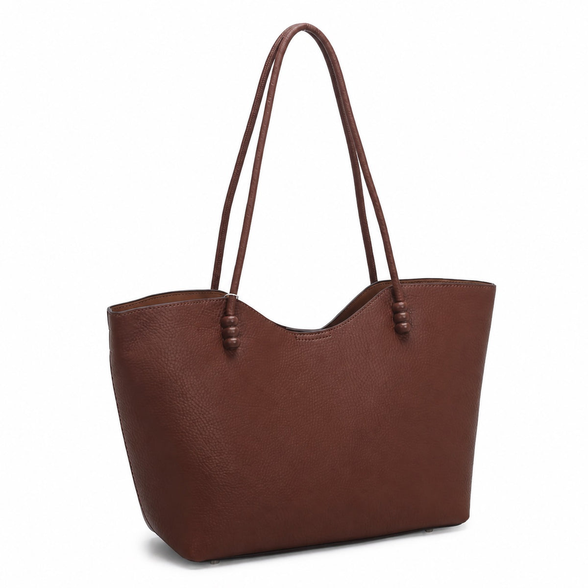 OEM/ODM Custom Women's Taupe Minimalist Soft PU Leather Trapeze Shoulder Tote Bag