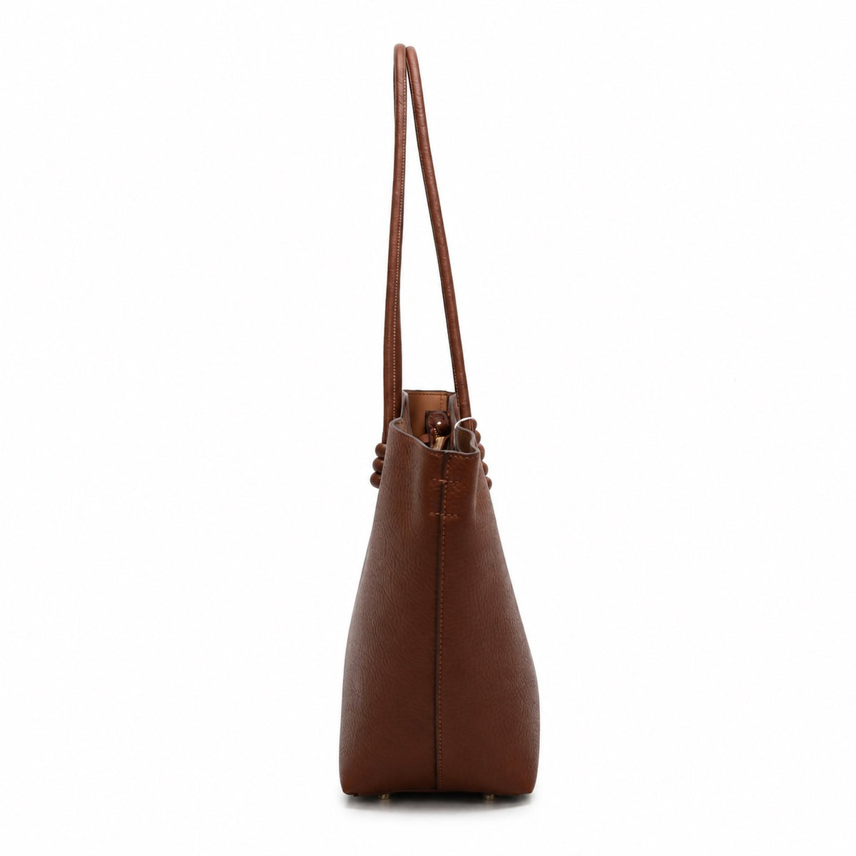OEM/ODM Custom Women's Taupe Minimalist Soft PU Leather Trapeze Shoulder Tote Bag