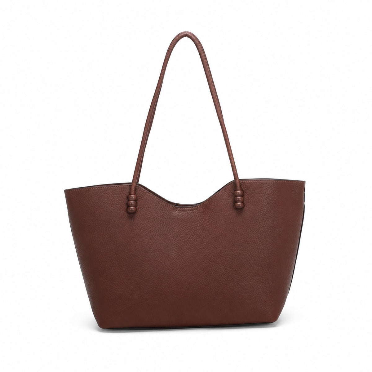 OEM/ODM Custom Women's Taupe Minimalist Soft PU Leather Trapeze Shoulder Tote Bag