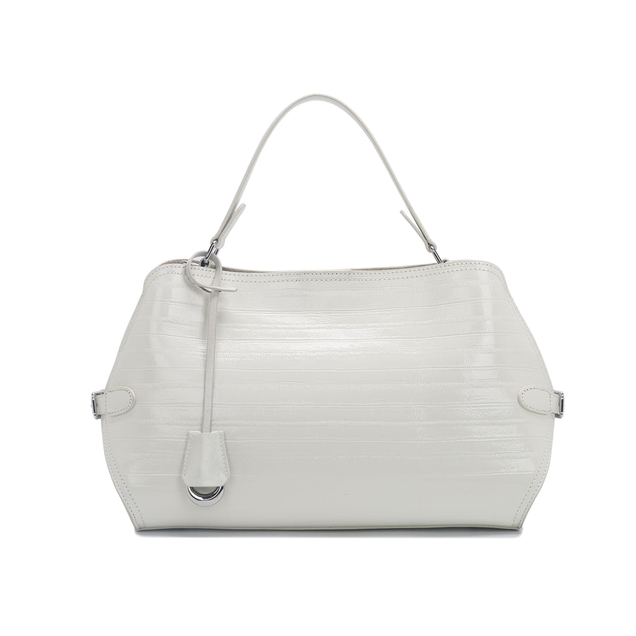Off White Pebbled Leather HandBag , Bulk Supply for Established Fashion Brands