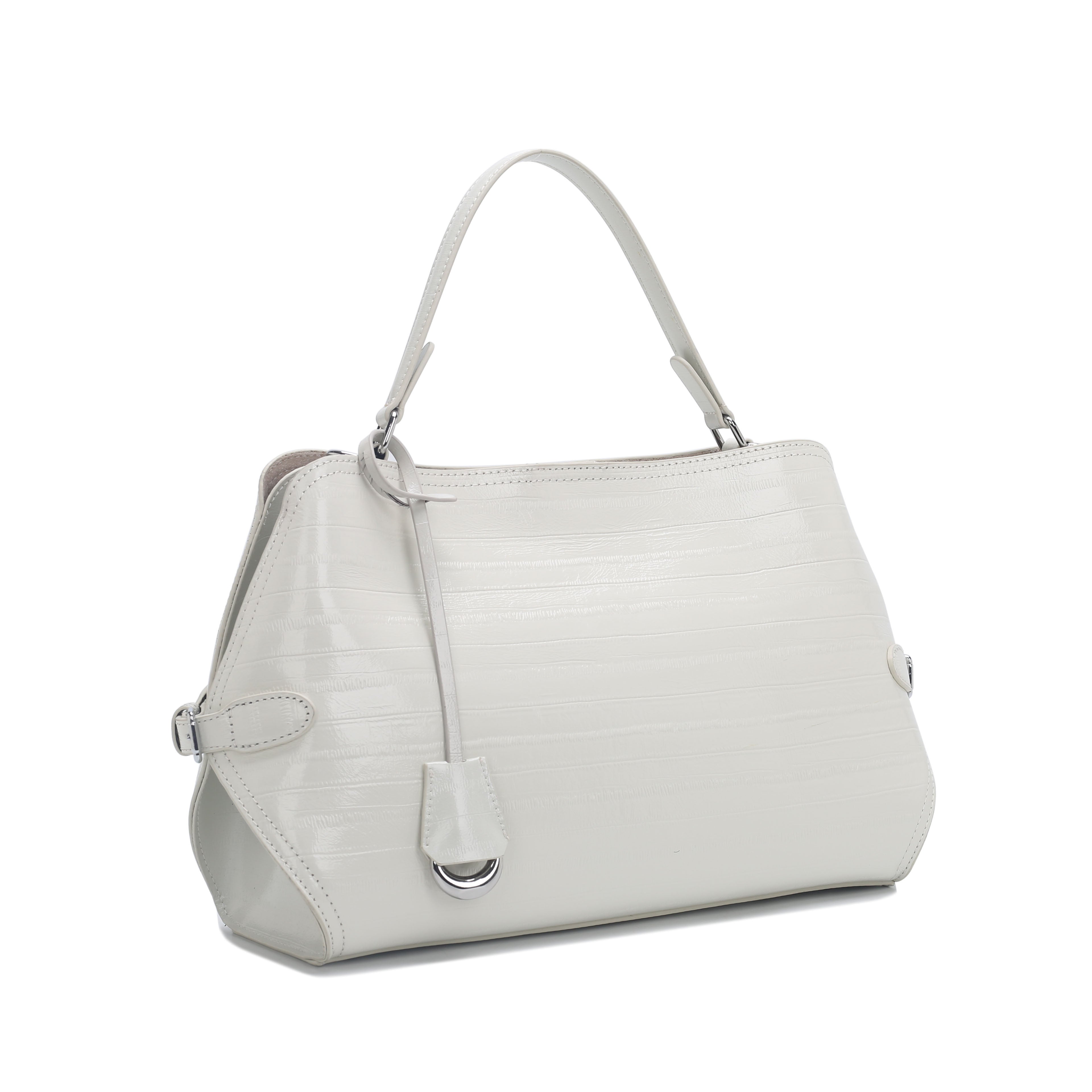 Off White Pebbled Leather HandBag , Bulk Supply for Established Fashion Brands