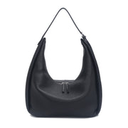 Black Pebbled Faux Leather Soft Hobo Shoulder Bag, Bulk Wholesale for Fashion Retail Brands