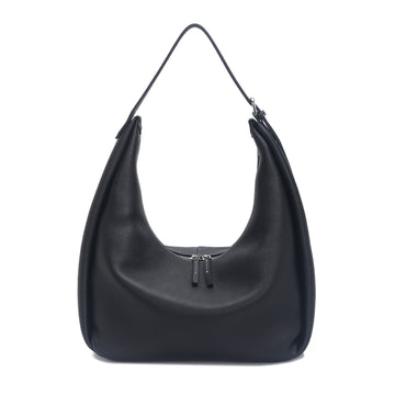 Black Pebbled Faux Leather Soft Hobo Shoulder Bag, Bulk Wholesale for Fashion Retail Brands