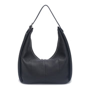 Black Pebbled Faux Leather Soft Hobo Shoulder Bag, Bulk Wholesale for Fashion Retail Brands