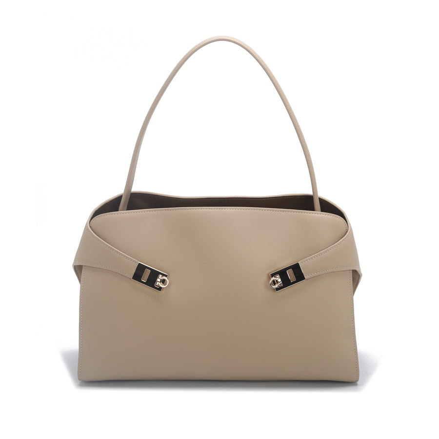 Architectural 'Unity' Top-Handle Satchel | Premium Smooth Calfskin Leather