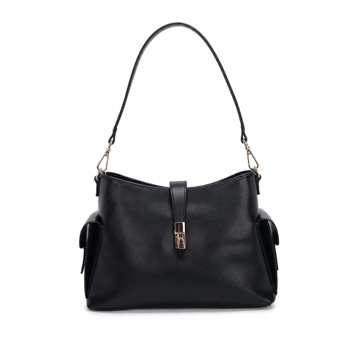 OEM/ODM Custom Women's Black Soft Genuine Leather Hobo Shoulder Bag