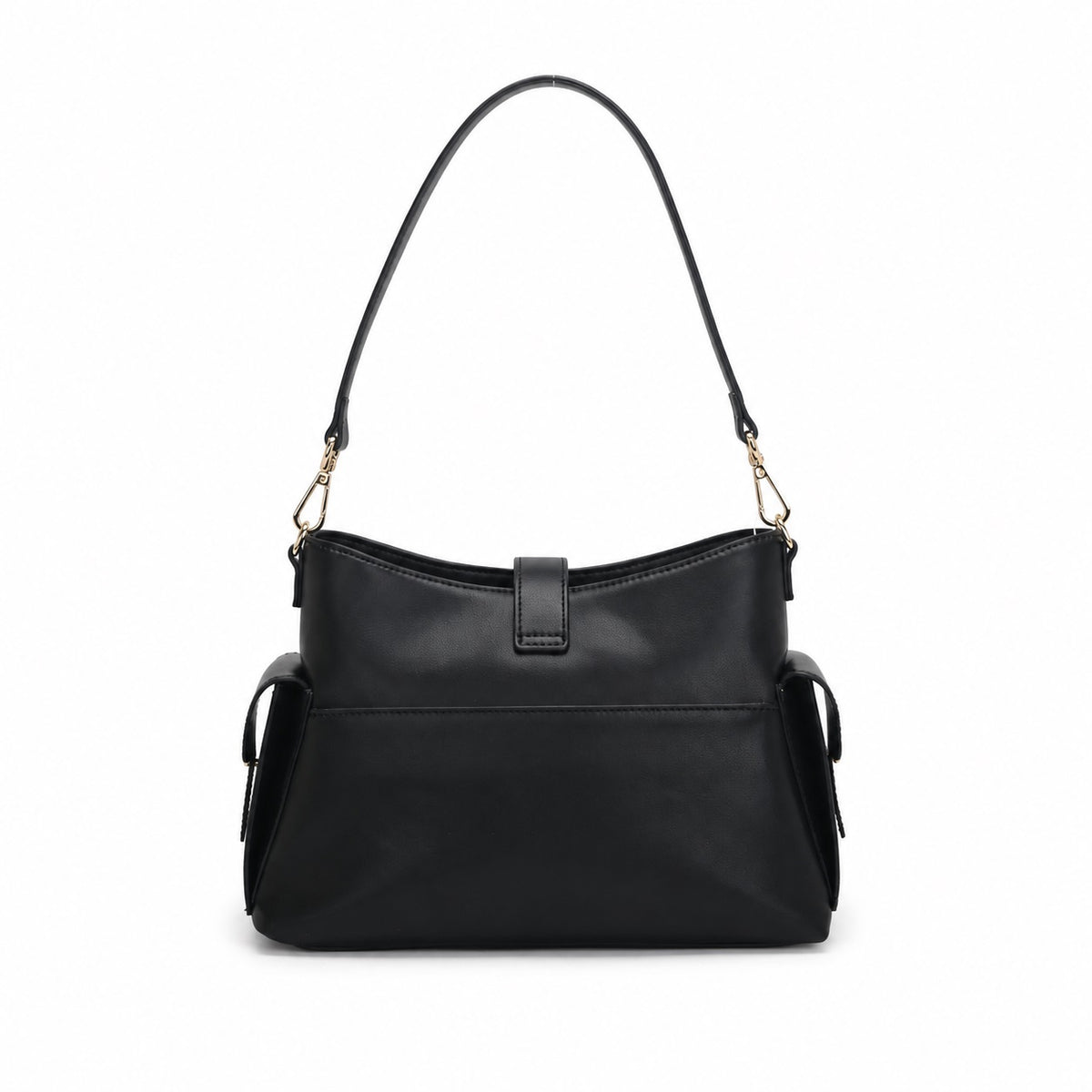 OEM/ODM Custom Women's Black Soft Genuine Leather Hobo Shoulder Bag