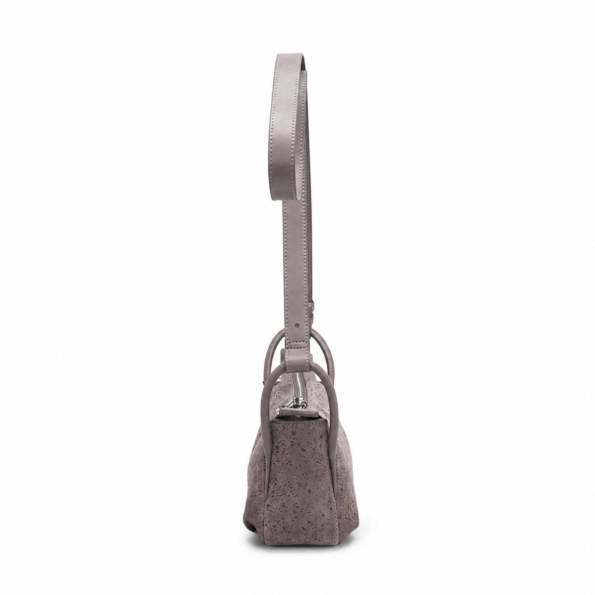OEM/ODM Custom Women's Taupe Genuine Suede Leather Mini Crossbody Shoulder Bag