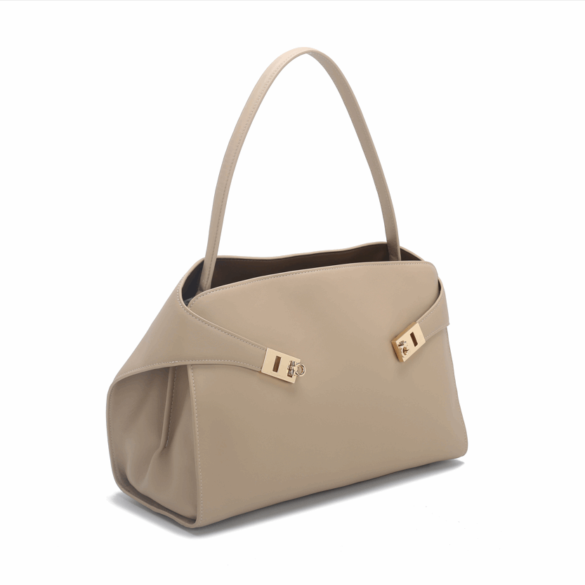 Architectural 'Unity' Top-Handle Satchel | Premium Smooth Calfskin Leather