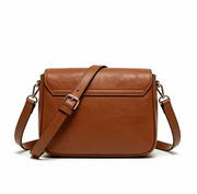 Vintage 'Heritage' Flap Crossbody | Premium Crinkled Calfskin Leather | Polished Push-Lock Satchel