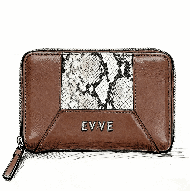 Snake-Pattern Leather Zip-Around Long Wallet, RFID Blocking