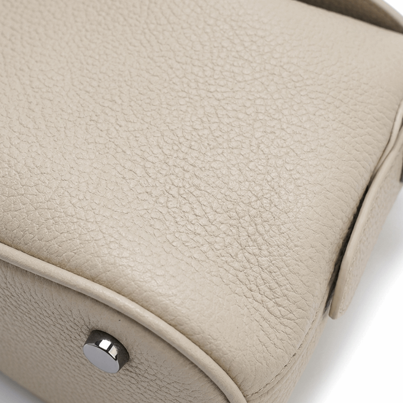 'Aura' Sculptural Shoulder Bag | Premium Pebbled Grain Leather | Contemporary Arched Silhouette with High-Drop Handle & Turn-Lock Hardware