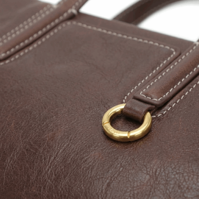Architectural 'V-Fold' Satchel | Cognac Calfskin & Jewelry Hardware
