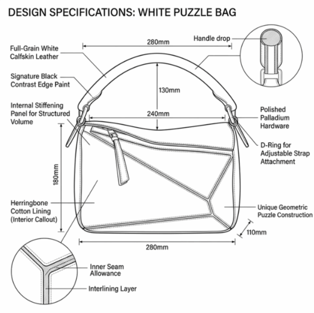 Geometric 'Origami' Puzzle Satchel | Premium Nappa Leather with Contrast Glazing