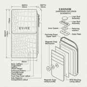 Elite 'Croc-Lux' Phone Wallet | Premium Embossed Leather | Integrated Zippered Organizer