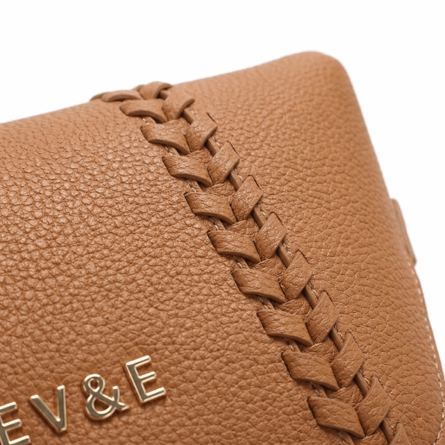 Bohemian-Chic 'Braided' Satchel | Premium Tan Pebbled Leather | Crossbody Conversion