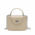 'Grace' Mini Vanity Handbag | High-Gloss Patent Vegan Leather | Signature Turn-Lock Top-Handle Bag