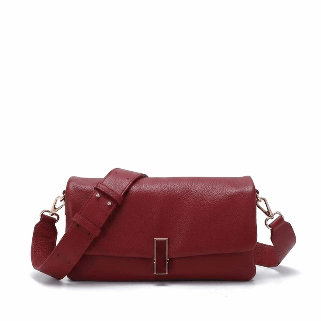 'Ruby' Triple-Gusset Crossbody | Premium Pebbled Calfskin | Minimalist Architectural Hardware