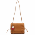 'Berry' Artisanal Crossbody | Premium Vegan Tan Leather | Detachable Strawberry Charm & Wide Utility Strap