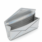 'Prism' Holographic Envelope Clutch | Metallic Iridescent Vegan Leather | Minimalist Slim Evening Handbag
