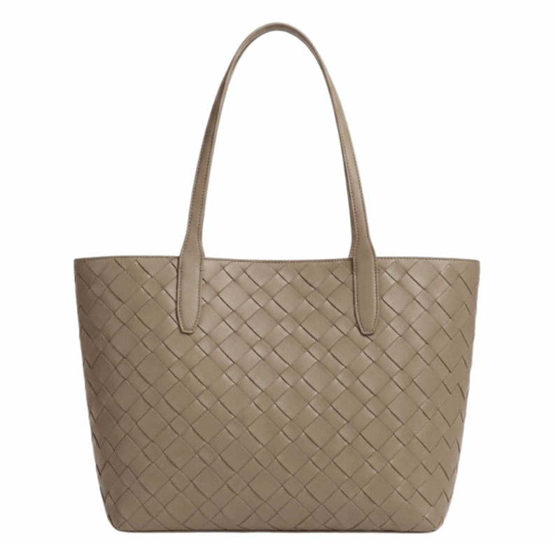 'Intrecciato' Artisan Tote | Premium Hand-Woven Vegan Leather | Minimalist Large-Capacity Professional Carryall