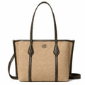 'Terra' Mixed-Media Tote | Premium Textured Canvas & Calf Leather Trim | Sophisticated Summer Professional Carryall with Artisan Contrast Stitching