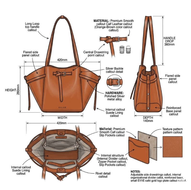 'Origami' Winged Tote | Premium Smooth Calf Leather | Sculptural Expandable Silhouette with Signature Belted Cinch Detail