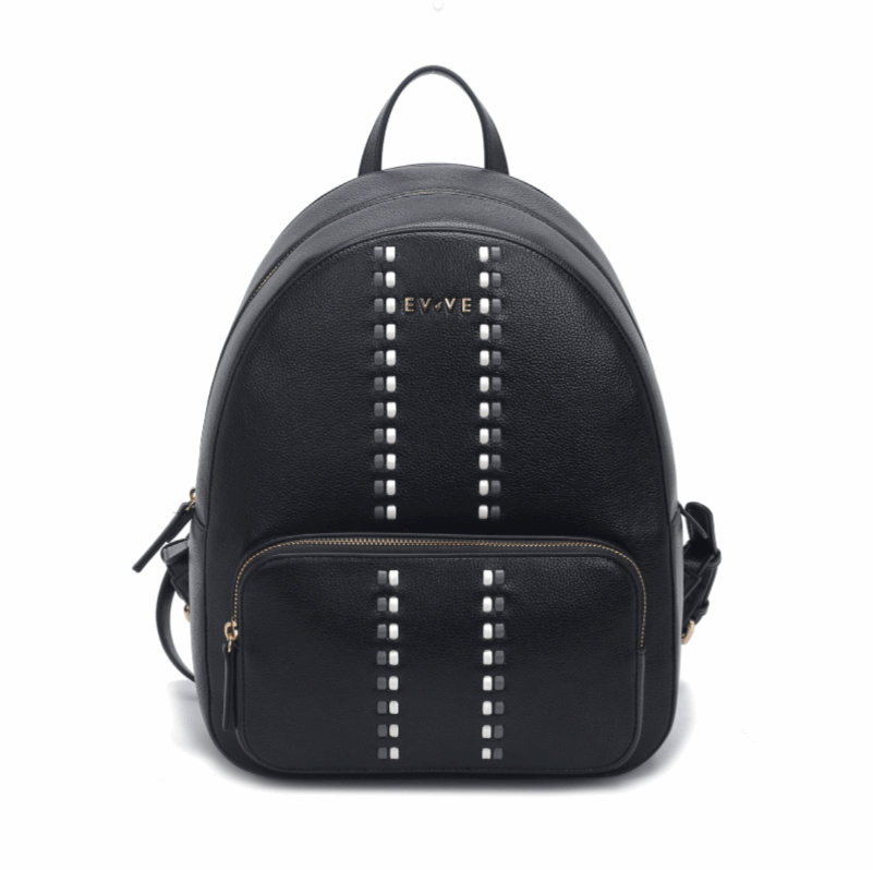'Apex' Urban Elite Backpack | Premium Pebbled Vegan Leather | Monochromatic Woven Racing Stripe Detail & Gold-Tone Signature Branding