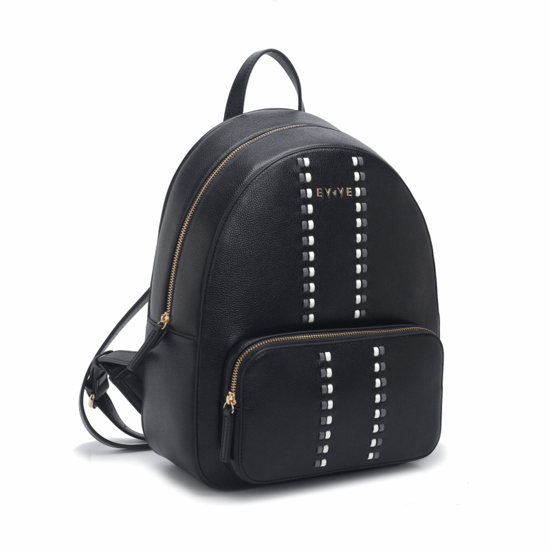 'Apex' Urban Elite Backpack | Premium Pebbled Vegan Leather | Monochromatic Woven Racing Stripe Detail & Gold-Tone Signature Branding
