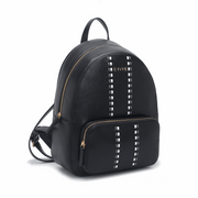 'Apex' Urban Elite Backpack | Premium Pebbled Vegan Leather | Monochromatic Woven Racing Stripe Detail & Gold-Tone Signature Branding