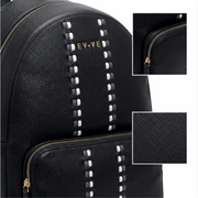 'Apex' Urban Elite Backpack | Premium Pebbled Vegan Leather | Monochromatic Woven Racing Stripe Detail & Gold-Tone Signature Branding