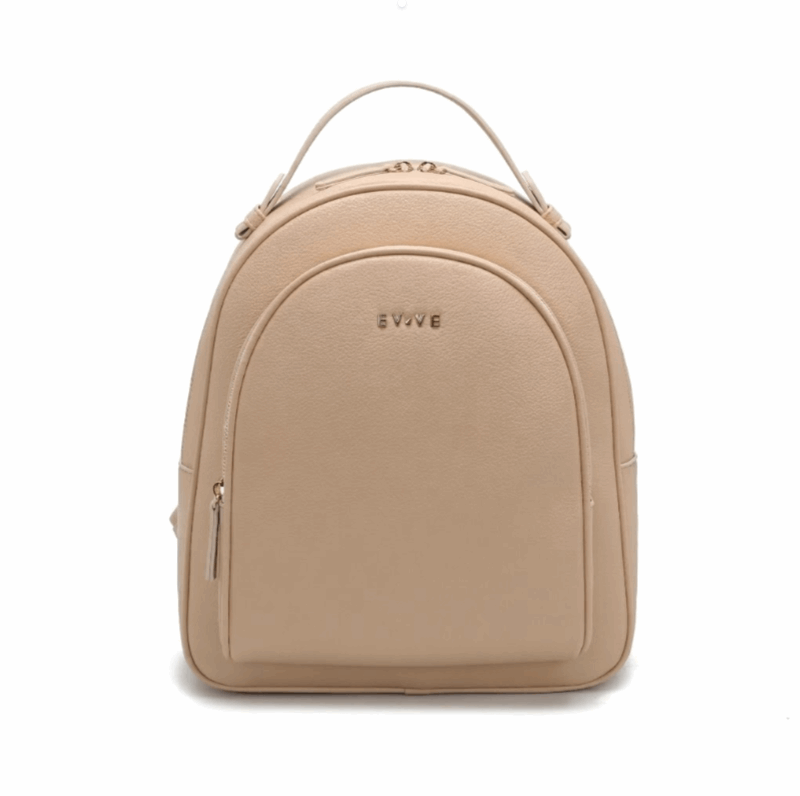 'Aura' Urban Commuter Backpack | Premium Pebbled Vegan Leather | Ergonomic Dome Silhouette with Signature Gold-Finish Branding