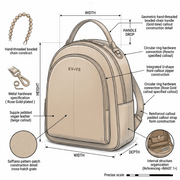 'Aura' Urban Commuter Backpack | Premium Pebbled Vegan Leather | Ergonomic Dome Silhouette with Signature Gold-Finish Branding