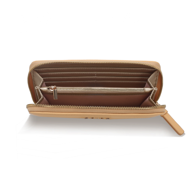 Romantic 'Heart-Bond' Continental Zip Wallet | Premium Pebbled Leather