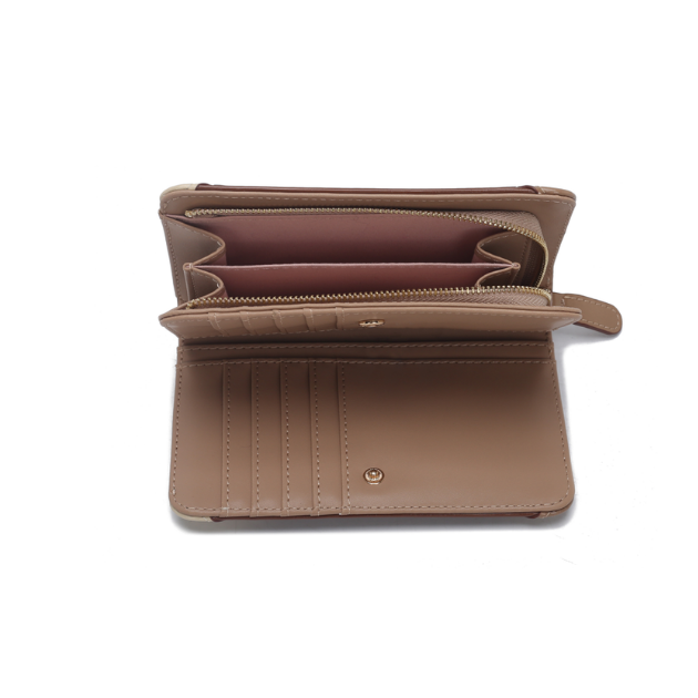 Geometric Tri-Tone Continental Wallet | Premium Glazed Leather | Multi-Compartment Organizer