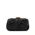 'Nocturne' Pleated Satin Clutch | Premium Silk-Lustre Fabric | Sophisticated Knotted Overlay Evening Bag