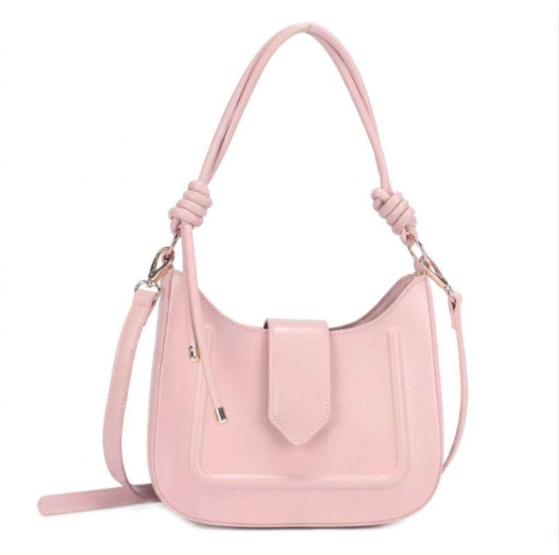 'Amour' Knotted Hobo Bag | Premium Smooth Nappa Leather | Elegant Arched Silhouette with Artisan Rope-Twist Handles & Magnetic Shield Flap