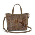 'Velvet Harvest' Artisan Tote Bag | Premium Tapestry Fabric with Sculpted Velvet Floral Overlay & Contrast Plaid Backing | Adjustable Crossbody Option