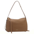 'Kensington' Classic Pebble-Grain Calfskin Hobo | Premium Tan Genuine Leather | Secure Dual-Compartment Tech Shoulder Bag with Adjustable Crossbody Option