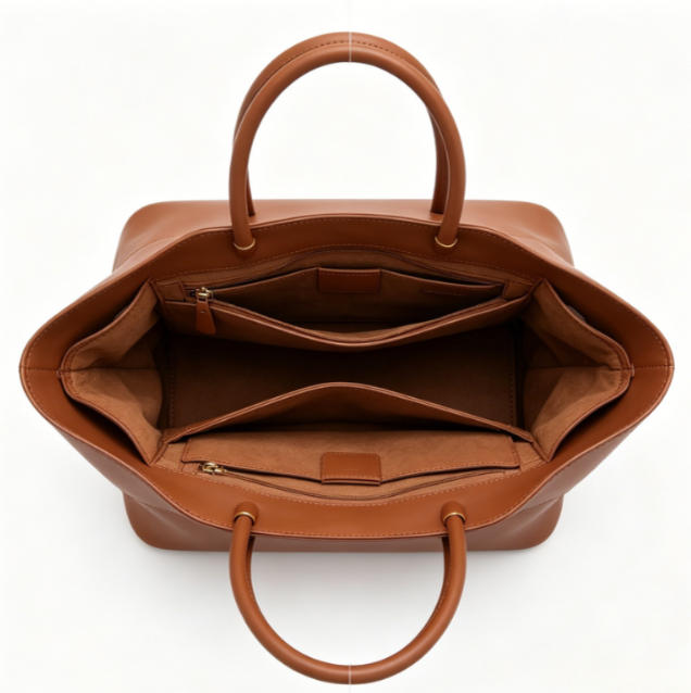 Elegant Genuine Leather Satchel Bag, Classic Top-Handle Tote with Gold-Tone Lock & Detachable Crossbody Strap for Women