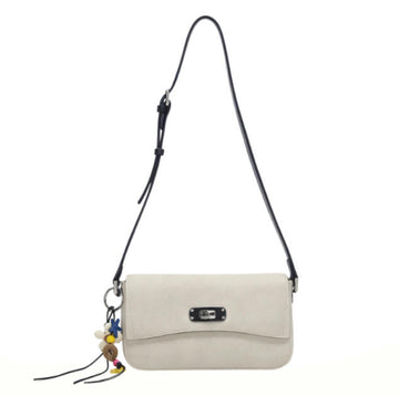 Casual Beige Canvas Crossbody Bag, Minimalist Flap Shoulder Bag with Boho Charm for Everyday