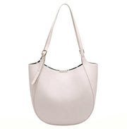 Elegant Light Pink Faux Leather Hobo Tote Bag, Adjustable Shoulder Bucket Bag for Everyday Use
