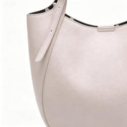 Elegant Light Pink Faux Leather Hobo Tote Bag, Adjustable Shoulder Bucket Bag for Everyday Use