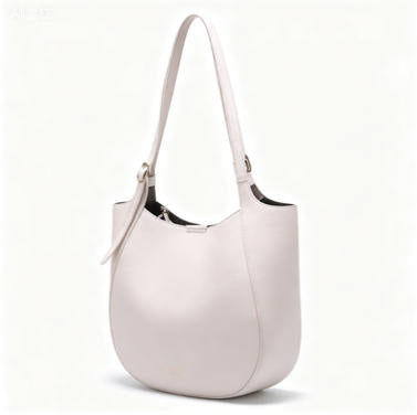 Elegant Light Pink Faux Leather Hobo Tote Bag, Adjustable Shoulder Bucket Bag for Everyday Use
