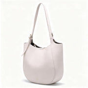 Elegant Light Pink Faux Leather Hobo Tote Bag, Adjustable Shoulder Bucket Bag for Everyday Use