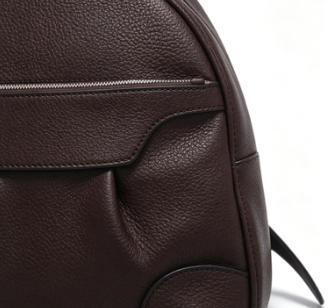 Dark Brown Pebbled Faux Leather Women Mini Backpack, Casual Daily Backpack with Silver Zipper, Custom Logo OEM ODM Available