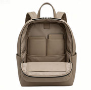 Taupe Pebbled Faux Leather Women Mini Backpack, Minimalist Daily Backpack with Front Flap Pocket, Custom Logo OEM ODM Available